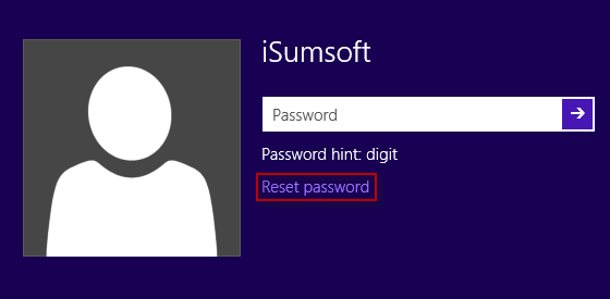 Click Reset Password link to remove password